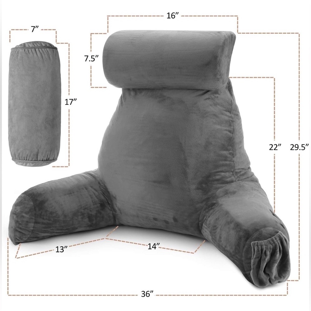 Nestl Reading Pillow - Large - Grey - Picture 2 of 4